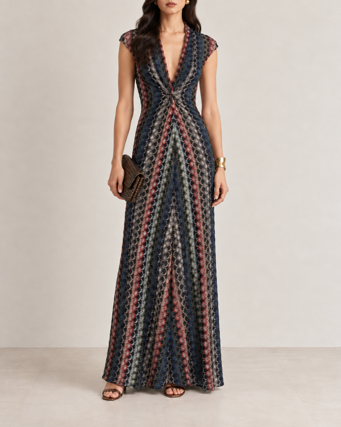 Missoni Metallic Knot Maxi Dress view 1
