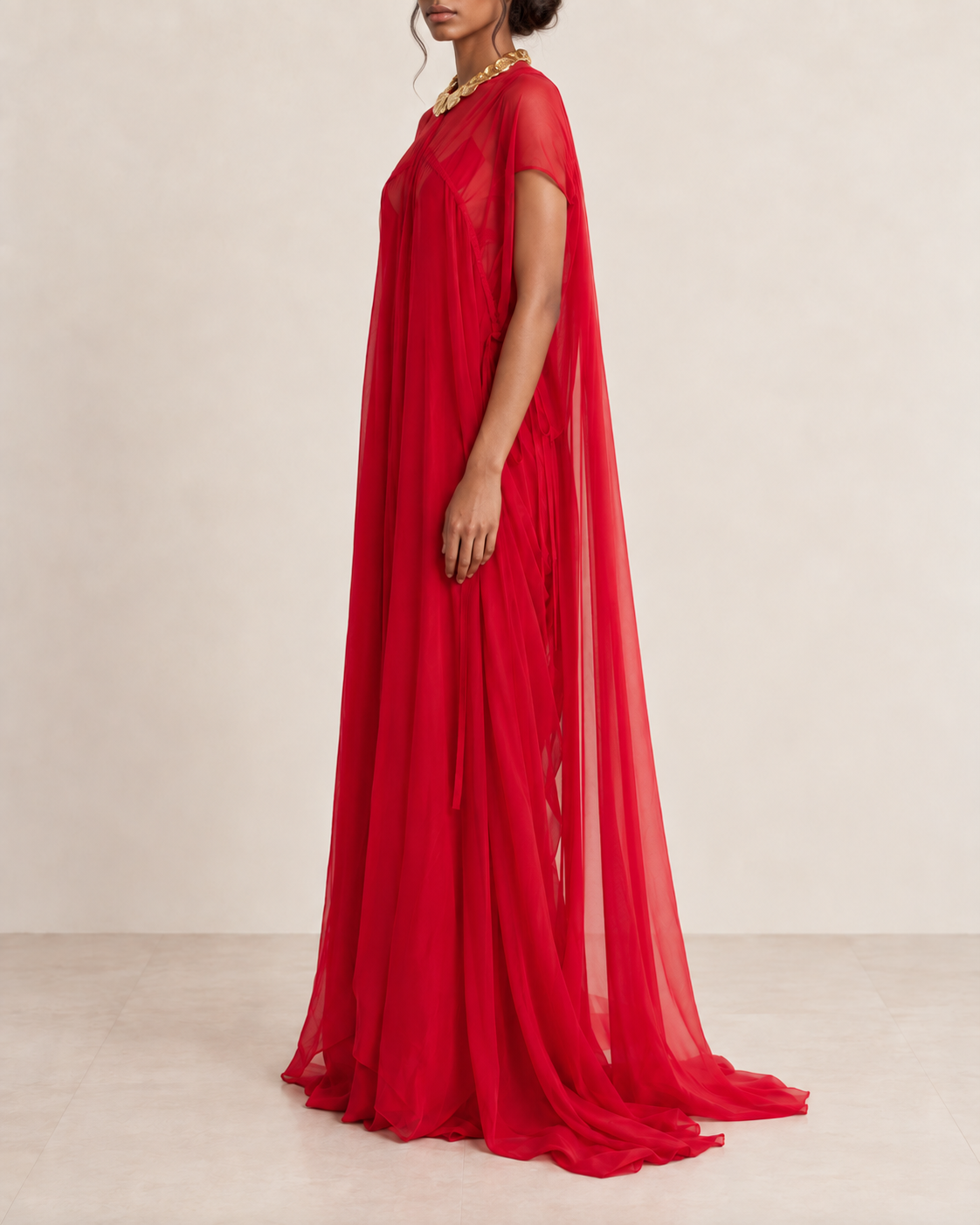 Gucci Red Silk Gown view 3