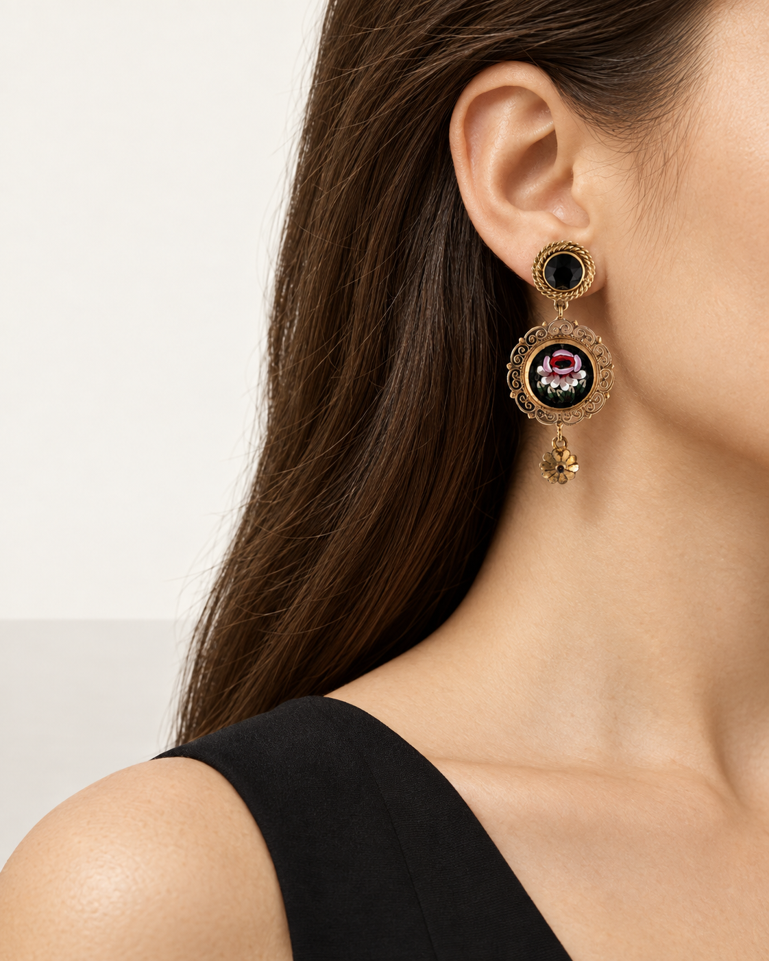 Dolce & Gabbana Floral Clip On Gold Earrings view 2