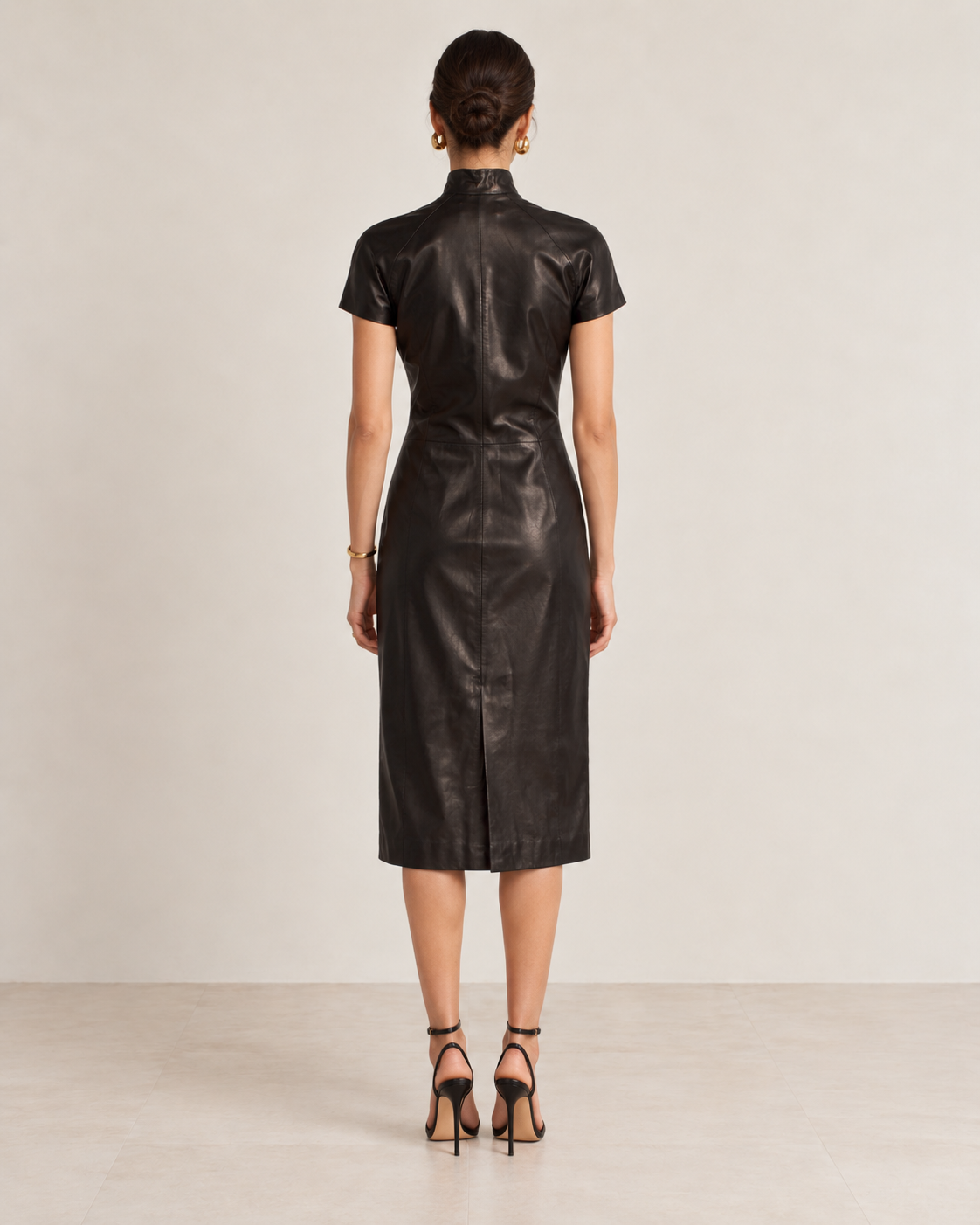 Yves Saint Laurent Tom Ford Era Leather Midi Dress view 3