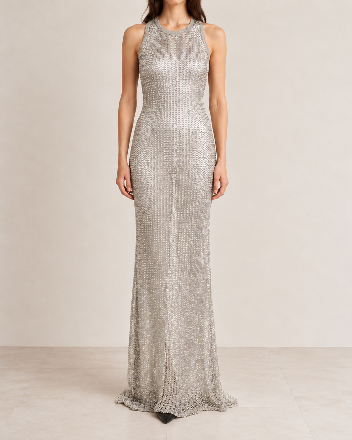 Balmain Chainmail Effect Maxi Dress view 1
