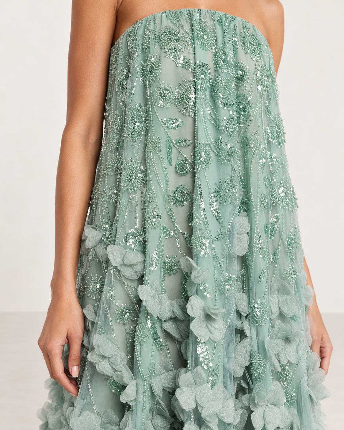 Helsi Alice Beaded Floral Strapless Dress view 4