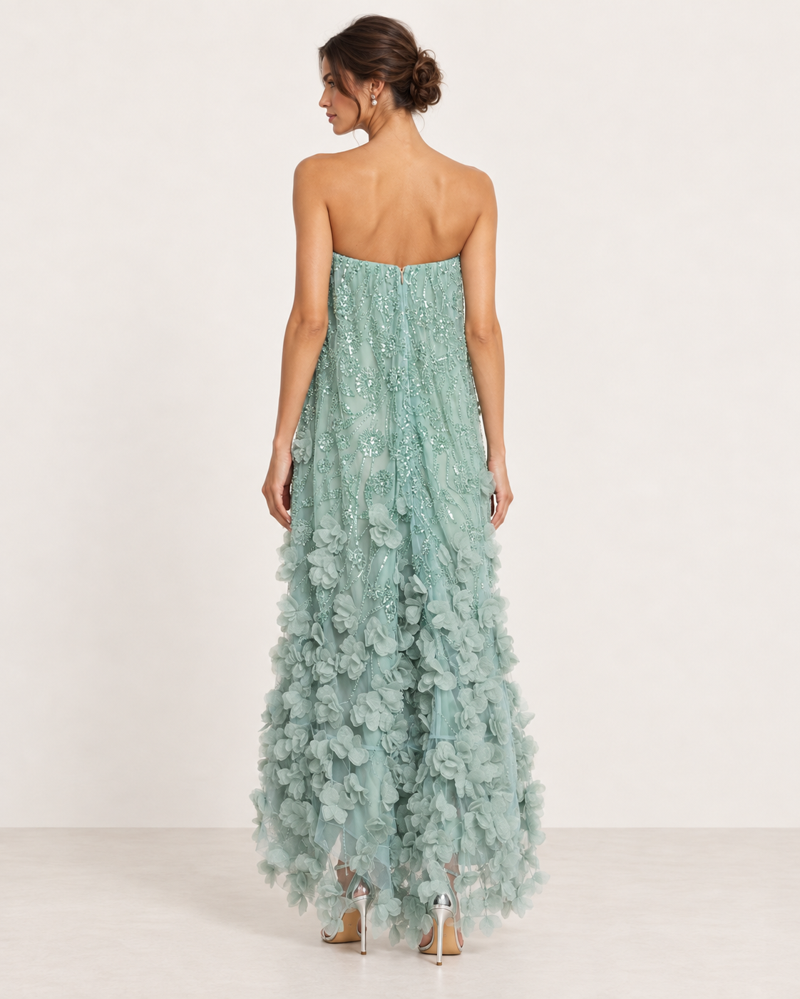 Helsi Alice Beaded Floral Strapless Dress view 3
