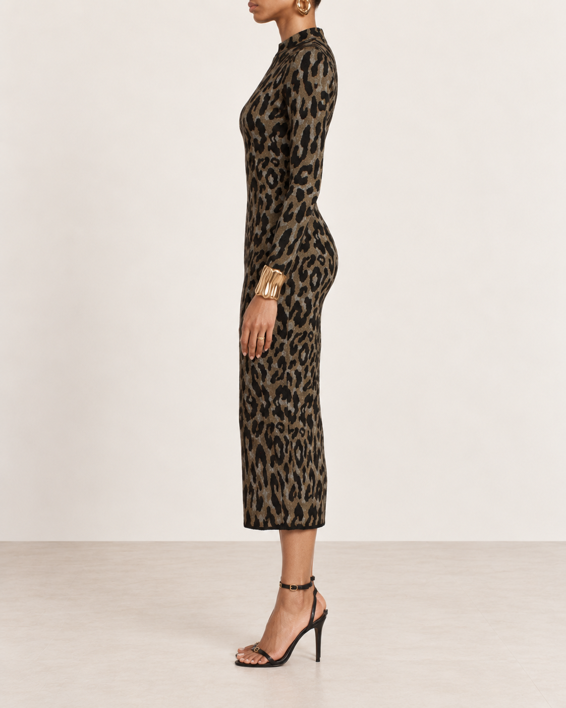 Versace Glitter Animal-Print Midi Dress view 3