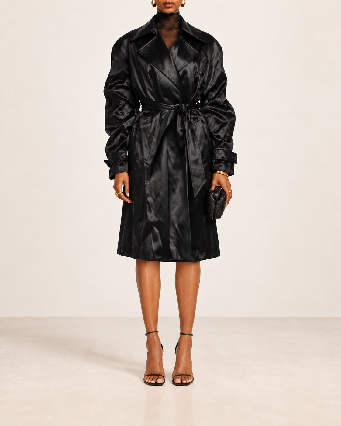 Saint Laurent Black Trench Coat view 1
