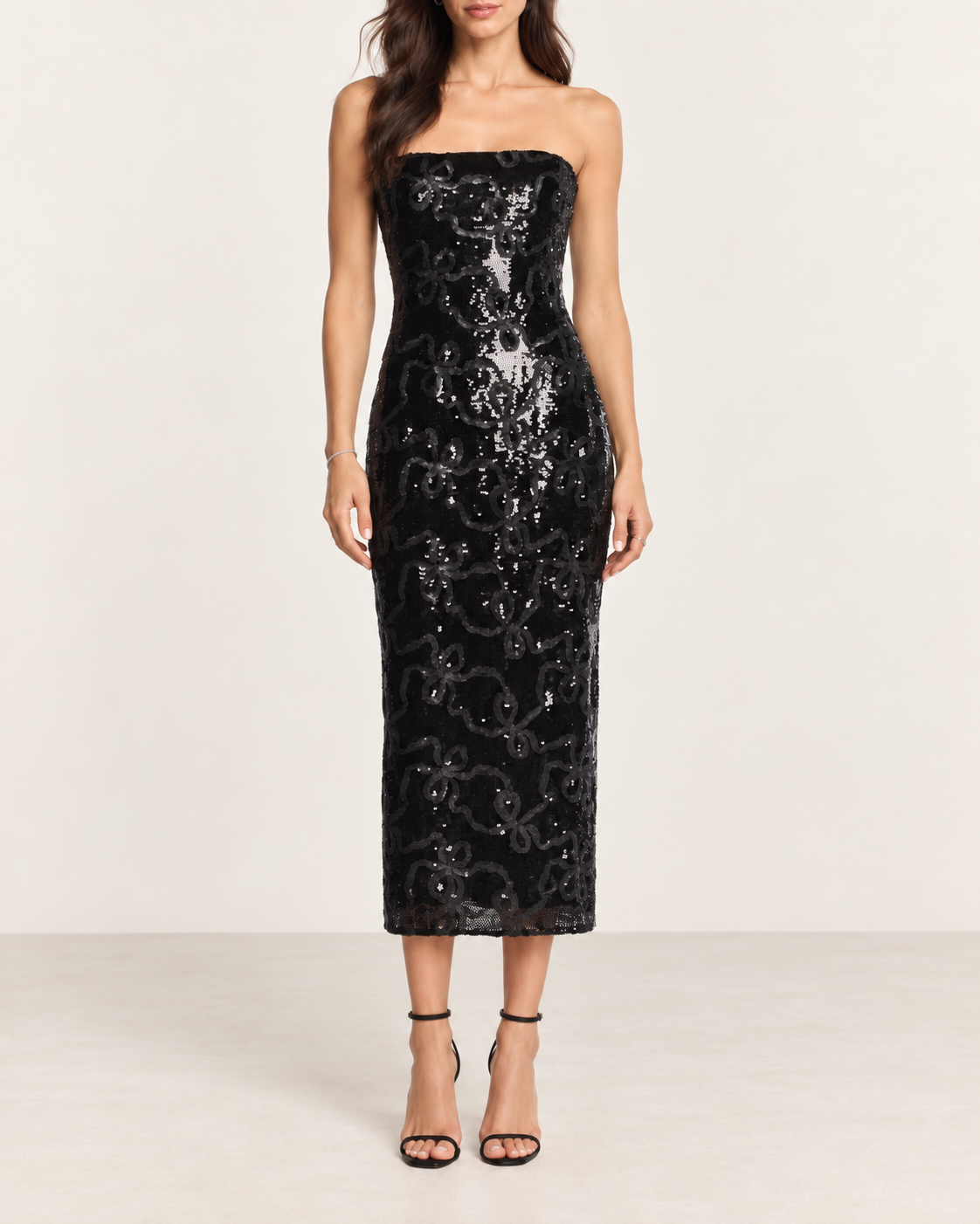 LoveShackFancy Black Sequin Dress view 1